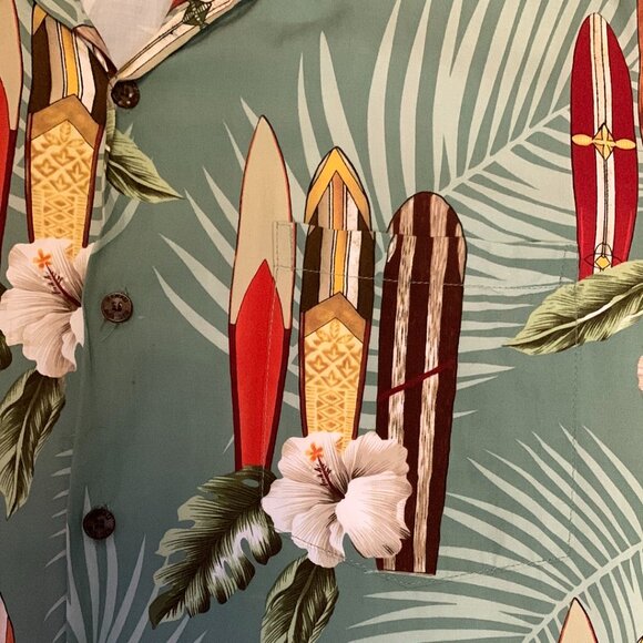 Vintage Kalaheo Hawaiian Shirt Mens Sz XL  Surf Boards Tropical Made in USA - Picture 3 of 7